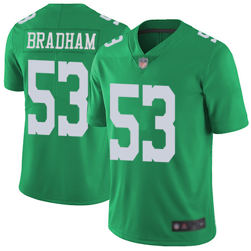 Men Philadelphia Eagles #53 Nigel Bradham Limited Green Rush Vapor Untouchable NFL Jersey Football->nfl t-shirts->Sports Accessory